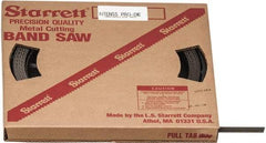 Starrett - 1/2" x 100' x 0.025" Bi-Metal Band Saw Blade Coil Stock - 14 to 18 TPI, Toothed Edge, Straight Form, Wavy Set, No Rake Angle, Variable Pitch, Contour Cutting - Benchmark Tooling
