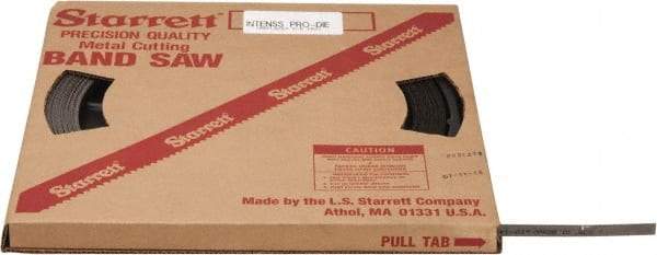 Starrett - 1/2" x 100' x 0.035" Bi-Metal Band Saw Blade Coil Stock - 10 to 14 TPI, Toothed Edge, Straight Form, Raker Set, No Rake Angle, Variable Pitch, Contour Cutting - Benchmark Tooling