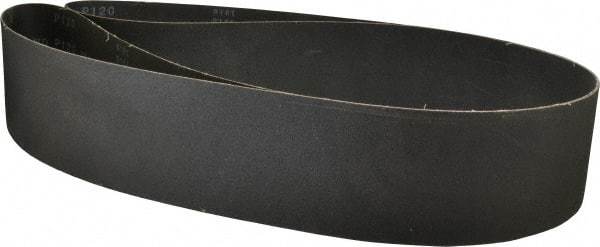 Made in USA - 4" Wide x 106" OAL, 120 Grit, Silicon Carbide Abrasive Belt - Silicon Carbide, Fine, Coated, X/Y Weighted Cloth Backing, Wet/Dry, Series S181 - Benchmark Tooling