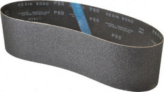 Made in USA - 4" Wide x 36" OAL, 60 Grit, Silicon Carbide Abrasive Belt - Silicon Carbide, Medium, Coated, X/Y Weighted Cloth Backing, Wet/Dry, Series S181 - Benchmark Tooling