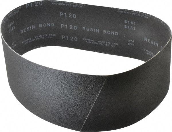 Made in USA - 4" Wide x 36" OAL, 120 Grit, Silicon Carbide Abrasive Belt - Silicon Carbide, Fine, Coated, X/Y Weighted Cloth Backing, Wet/Dry, Series S181 - Benchmark Tooling