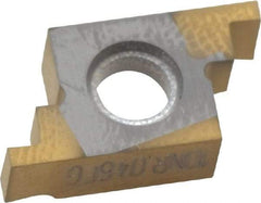 Seco - 04610NR FG Grade CP500, 0.046" Cutting Width Carbide Grooving Insert - 0.046" Max Depth of Cut, Right Hand, TiAlN/TiN Finish - Benchmark Tooling