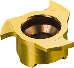 Sandvik Coromant - 327-GM GM Grade 1025 Carbide Groove Milling Tip Insert - TiAlN/TiN Finish, 3 Flutes, 9.7mm Cutting Diam, 1.5mm Depth of Cut, 3.5mm Extension, 0.0079" Cnr Rad - Benchmark Tooling