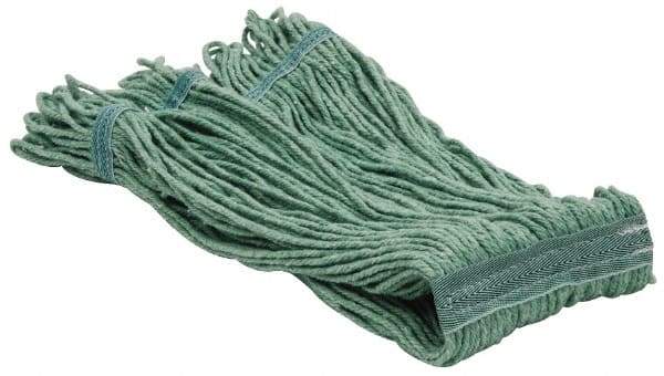 PRO-SOURCE - 5" Green Head Band, Medium PET Loop End Mop Pad - 4 Ply, Quick Change Connection, Use for General Purpose - Benchmark Tooling