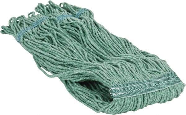 PRO-SOURCE - 5" Green Head Band, Large PET Loop End Mop Pad - 4 Ply, Quick Change Connection, Use for General Purpose - Benchmark Tooling