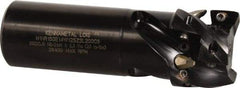 Kennametal - 1-1/2" Cut Diam, 1.09" Max Depth of Cut, 1-1/4" Shank Diam, 4.3" OAL, Indexable Square Shoulder Helical End Mill - EC14.., EP14.. Inserts, Weldon Shank, 0° Lead Angle, Through Coolant - Benchmark Tooling