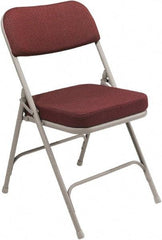 NPS - 18" Wide x 20-3/4" Deep x 32" High, Steel & Fabric Folding Chair with Fabric Padded Seat - Burgundy - Benchmark Tooling