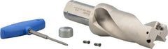 Iscar - 4" Max Drill Depth, 2xD, 2" Diam, Indexable Insert Drill - 2 Inserts, 1-1/2" Shank Diam, Straight Shank - Benchmark Tooling