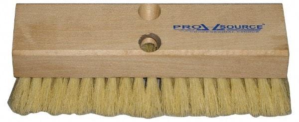 PRO-SOURCE - 2" Bristle Length, Tampico Scrub Brush - 10" OAL, Tapered Handle, Hardwood Block - Benchmark Tooling