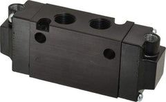 Parker - 3/8", 4-Way Body Ported Stacking Solenoid Valve - 1.4 CV Rate, 1.89" High x 4.7" Long - Benchmark Tooling