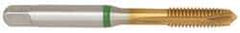 Guhring - M6x1.00 Metric Coarse, 3 Flute, TiN Finish, Cobalt Spiral Point Tap - Plug Chamfer, Right Hand Thread, 2-1/2" OAL, 0.63" Thread Length, 0.255" Shank Diam, 6H Class of Fit, Series 3915 - Exact Industrial Supply