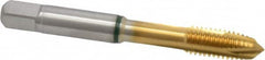 Guhring - M8x1.25 Metric Coarse, 3 Flute, TiN Finish, Cobalt Spiral Point Tap - Plug Chamfer, Right Hand Thread, 2-23/32" OAL, 0.71" Thread Length, 0.318" Shank Diam, 6H Class of Fit, Series 3915 - Exact Industrial Supply
