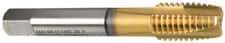 Guhring - #8-36 UNF, 3 Flute, TiN Finish, Cobalt Spiral Point Tap - Plug Chamfer, Right Hand Thread, 2.13" OAL, 0.472" Thread Length, 0.168" Shank Diam, 2B Class of Fit, Series 3929 - Exact Industrial Supply