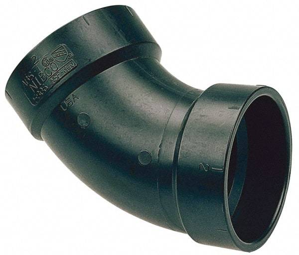 NIBCO - 4", ABS Drain, Waste & Vent Pipe 45 Elbow - Hub x Hub - Benchmark Tooling