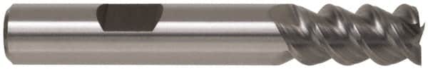 Hertel - 5/8" Diam, 1-5/8" LOC, 3 Flute Powdered Metal Roughing & Finishing Square End Mill - Uncoated, 3-3/4" OAL, 5/8" Shank Diam, Weldon Shank, 60° Helix, Centercutting - Benchmark Tooling