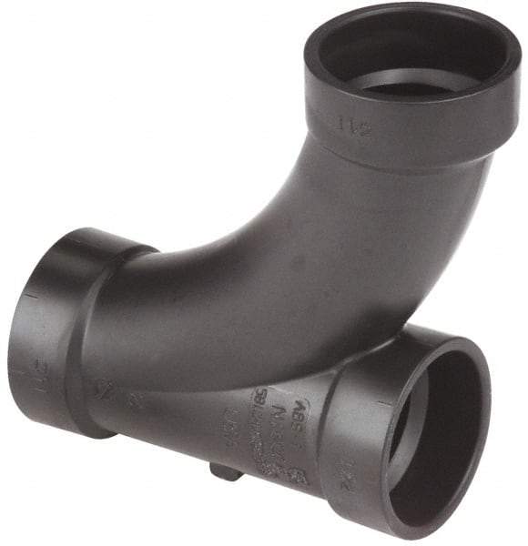 NIBCO - 2 x 1-1/2", ABS Drain, Waste & Vent Pipe Long Radius TY - Hub x Hub x Hub - Benchmark Tooling