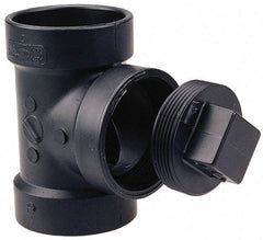 NIBCO - 3", ABS Drain, Waste & Vent Pipe Test Tee - Hub x Hub x CO with Plug - Benchmark Tooling