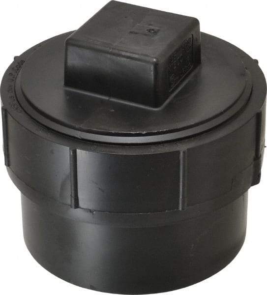 NIBCO - 4", ABS Drain, Waste & Vent Pipe Cleanout Adapter - Spig x CO with Plug - Benchmark Tooling