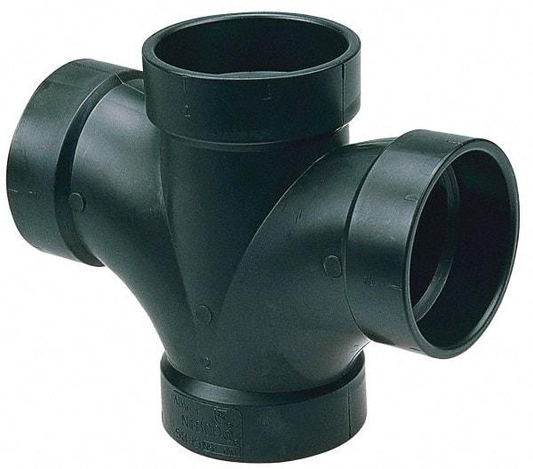 NIBCO - 4", ABS Drain, Waste & Vent Pipe Double Sanitary Tee - All Hub - Benchmark Tooling