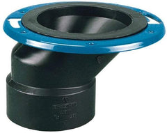 NIBCO - 4 x 3" Pipe, 5-3/8" OD, ABS Offset Adjustable Closet Flange - 180° Max Working Temp, Hub End Connections - Benchmark Tooling