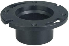 NIBCO - 3 or 4" Pipe, 5-3/8" OD, ABS Flush Closet with Pipe Stop & Knockout - 180° Max Working Temp, Hub or Spig End Connections - Benchmark Tooling