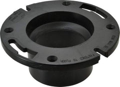 NIBCO - 3 or 4" Pipe, 5-3/8" OD, ABS Flush Closet Flange with Pipe Stop - 180° Max Working Temp, Hub or Spig End Connections - Benchmark Tooling