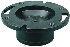 NIBCO - 4 x 3" Pipe, 5-3/8" OD, ABS Closet Flange with Knockout Test Plug - 180° Max Working Temp, Hub End Connections - Benchmark Tooling