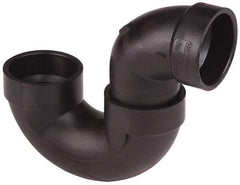 NIBCO - 1-1/2", ABS Drain, Waste & Vent Pipe P Trap - Hub x Hub x CO with Plug - Benchmark Tooling