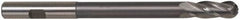 Hertel - 1/2" Diam, 1-1/4" LOC, 4 Flute High Speed Steel Ball End Mill - TiN Finish, Single End, 6" OAL, 1/2" Shank Diam - Benchmark Tooling