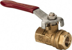 Value Collection - 1/4" Pipe, Full Port, Brass UL Listed Ball Valve - 1 Piece, Inline - One Way Flow, FNPT x FNPT Ends, Lever Handle, 600 WOG, 150 WSP - Benchmark Tooling