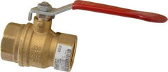 Value Collection - 1-1/4" Pipe, Full Port, Brass UL Listed Ball Valve - 1 Piece, Inline - One Way Flow, FNPT x FNPT Ends, Lever Handle, 600 WOG, 150 WSP - Benchmark Tooling