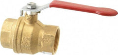 Value Collection - 1-1/2" Pipe, Full Port, Brass UL Listed Ball Valve - 1 Piece, Inline - One Way Flow, FNPT x FNPT Ends, Lever Handle, 600 WOG, 150 WSP - Benchmark Tooling