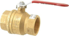 Value Collection - 2" Pipe, Full Port, Brass UL Listed Ball Valve - 1 Piece, Inline - One Way Flow, FNPT x FNPT Ends, Lever Handle, 600 WOG, 150 WSP - Benchmark Tooling