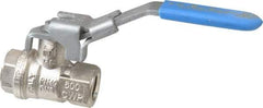 Value Collection - 1/4" Pipe, Full Port, Brass UL Listed Ball Valve - 1 Piece, Inline - One Way Flow, FNPT x FNPT Ends, Locking Lever Handle, 600 WOG - Benchmark Tooling