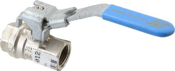 Value Collection - 3/8" Pipe, Full Port, Brass UL Listed Ball Valve - 1 Piece, Inline - One Way Flow, FNPT x FNPT Ends, Locking Lever Handle, 600 WOG - Benchmark Tooling