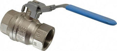 Value Collection - 1-1/4" Pipe, Full Port, Brass UL Listed Ball Valve - 1 Piece, Inline - One Way Flow, FNPT x FNPT Ends, Locking Lever Handle, 600 WOG - Benchmark Tooling