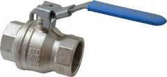 Value Collection - 1-1/2" Pipe, Full Port, Brass UL Listed Ball Valve - 1 Piece, Inline - One Way Flow, FNPT x FNPT Ends, Locking Lever Handle, 600 WOG - Benchmark Tooling