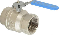 Value Collection - 2" Pipe, Full Port, Brass UL Listed Ball Valve - 1 Piece, Inline - One Way Flow, FNPT x FNPT Ends, Locking Lever Handle, 600 WOG - Benchmark Tooling