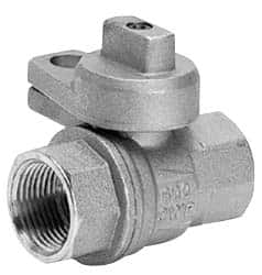 Value Collection - 1" Pipe, Brass, Straight without Side Tap, Gas Ball Valve - 600 psi WOG Rating, Locking Cap Handle, FNPT x FNPT End Connections, 1 Piece - Benchmark Tooling