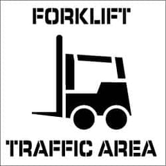 NMC - Forklift Traffic Area Stencil - 0.06 Inch Thick, Polyethylene, English - Benchmark Tooling