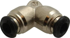 Alpha Technologies - 5mm Outside Diam, Nickel Plated Brass Push-to-Connect Tube Union Elbow - 250 Max psi, Tube to Tube Connection, Buna O-Ring - Benchmark Tooling