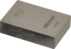 Mitutoyo - 0.95" Rectangular Steel Gage Block - Accuracy Grade 0, Includes Certificate of Inspection - Benchmark Tooling