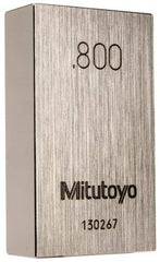 Mitutoyo - 0.8" Rectangular Steel Gage Block - Accuracy Grade 0, Includes Certificate of Inspection - Benchmark Tooling