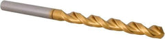 Guhring - #7 118° High Speed Steel Jobber Drill - TiN Finish, Right Hand Cut, Spiral Flute, Straight Shank, 86mm OAL, Standard Point - Benchmark Tooling