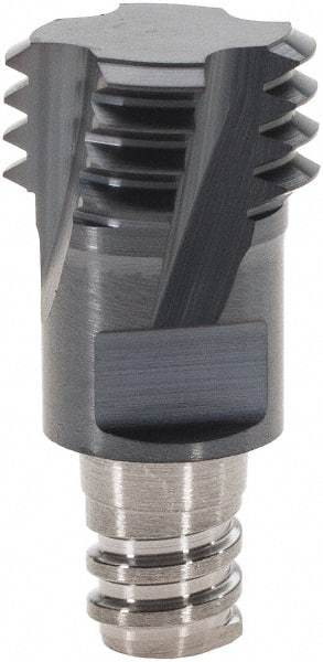 Iscar - MT Grade IC908 Carbide Thread Milling Tip Insert - TiAlN Finish, 4 Flutes, 10mm Cutting Diam, 5.1mm Depth of Cut, 13.35mm Extension - Benchmark Tooling