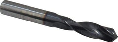 Accupro - 12mm 140° Solid Carbide Jobber Drill - AlTiN Finish, Right Hand Cut, Spiral Flute, Straight Shank, 100mm OAL, Notched Point - Benchmark Tooling