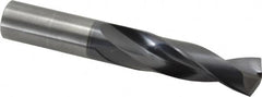 Accupro - 3/4" 140° Solid Carbide Jobber Drill - AlTiN Finish, Right Hand Cut, Spiral Flute, Straight Shank, 5" OAL, Notched Point - Benchmark Tooling