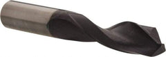 Accupro - 9/16" 140° Solid Carbide Jobber Drill - AlTiN Finish, Right Hand Cut, Spiral Flute, Straight Shank, 4" OAL, Notched Point - Benchmark Tooling