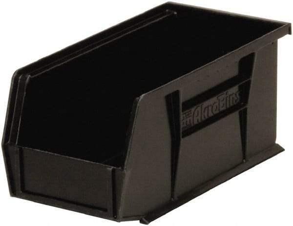 Akro-Mils - 30 Lb. Load Capacity, 10-7/8" Deep, Black Polymer Hopper Stacking Bin - 5" High x 5-1/2" Wide x 10-7/8" Long - Benchmark Tooling