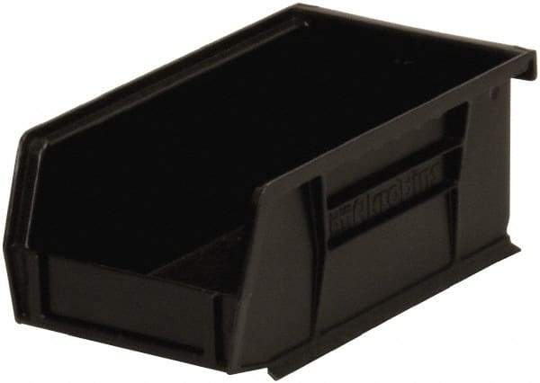 Akro-Mils - 10 Lb. Load Capacity, 7-3/8" Deep, Black Polymer Hopper Stacking Bin - 3" High x 4-1/8" Wide x 7-3/8" Long - Benchmark Tooling